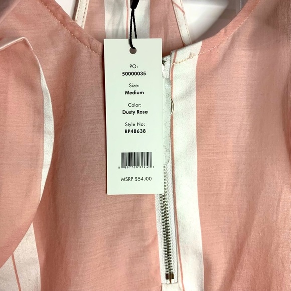 Rampage | Dusty Rose Halter Striped Dress NWT - Picture 3 of 4
